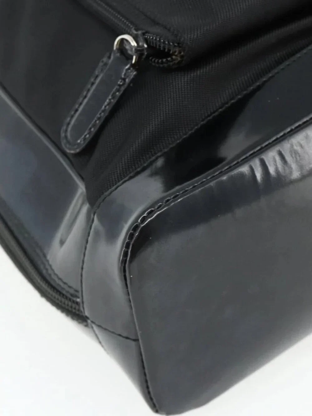GUCCI Bamboo Bag Patent leather Black Silver 003 2058 0059 5 Auth ka4208